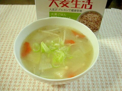 大麦ごはん入り参鶏湯風スープ